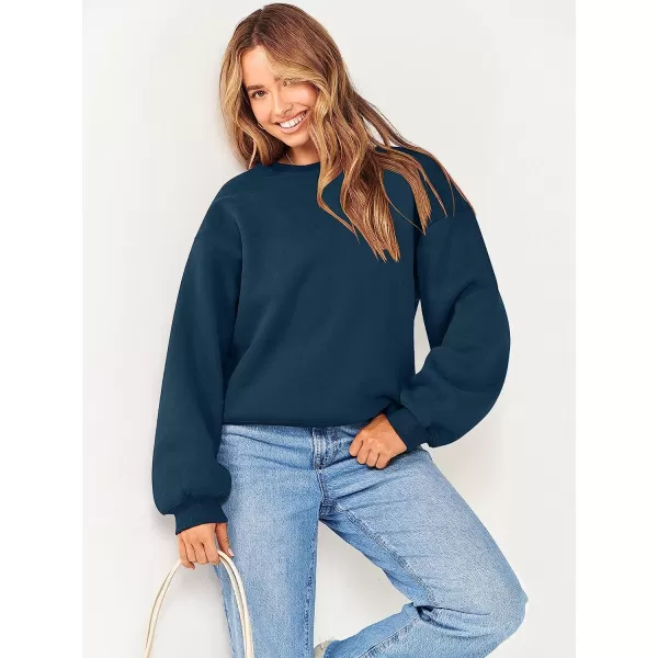 imageANRABESS Womens Long Sleeve Sweatshirt Casual Crewneck Loose Fit Pollover Hoodie Fleece Fall TopsNavy Blue