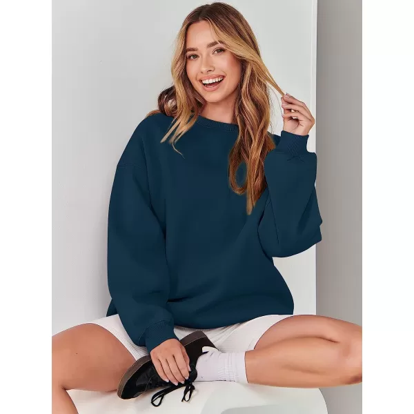 imageANRABESS Womens Long Sleeve Sweatshirt Casual Crewneck Loose Fit Pollover Hoodie Fleece Fall TopsNavy Blue
