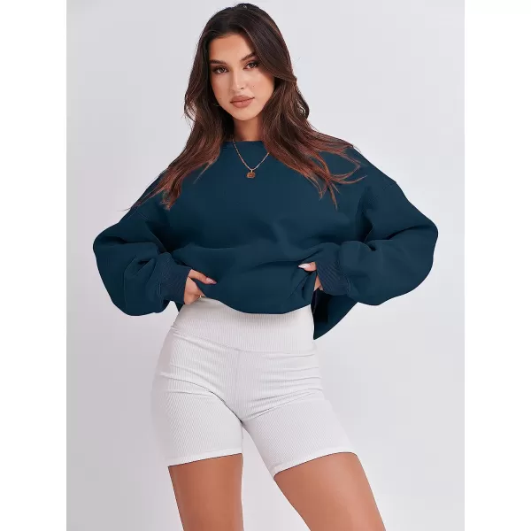 imageANRABESS Womens Long Sleeve Sweatshirt Casual Crewneck Loose Fit Pollover Hoodie Fleece Fall TopsNavy Blue