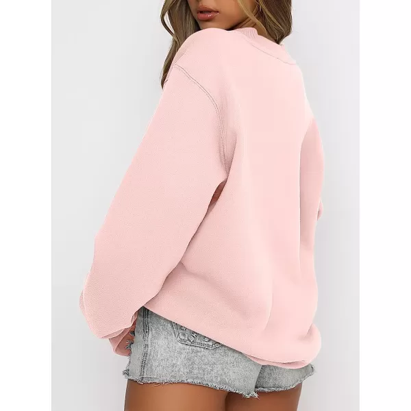 imageANRABESS Womens Long Sleeve Sweatshirt Casual Crewneck Loose Fit Pollover Hoodie Fleece Fall TopsPink