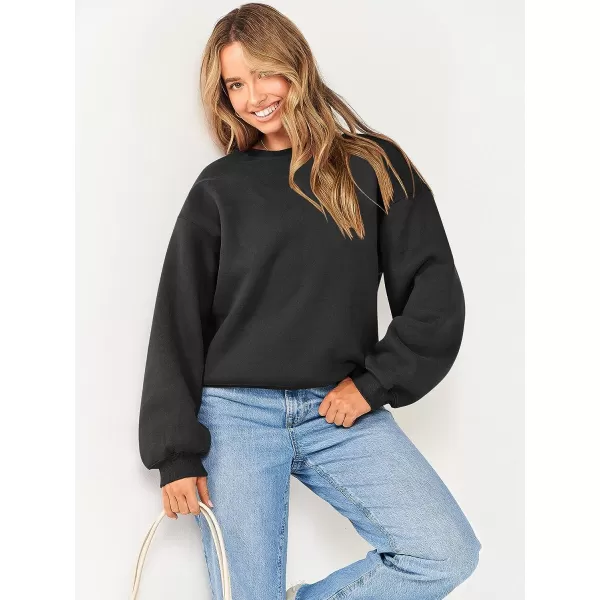 imageANRABESS Womens Long Sleeve Sweatshirt Casual Crewneck Loose Fit Pullover Hoodie Fleece Fall TopsBlack