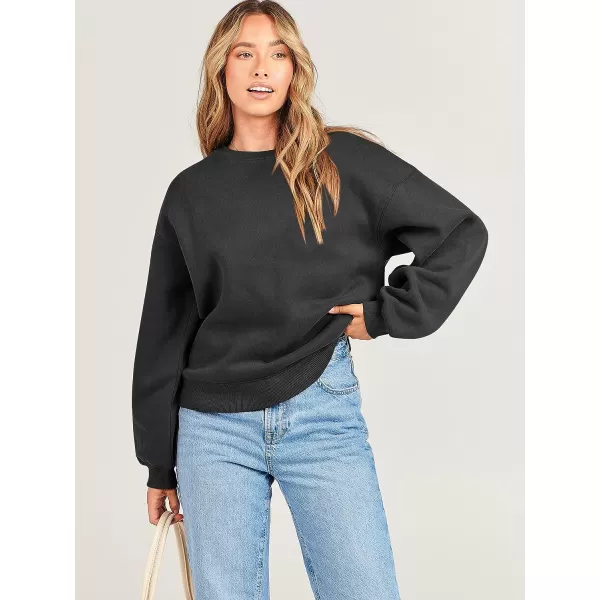 imageANRABESS Womens Long Sleeve Sweatshirt Casual Crewneck Loose Fit Pullover Hoodie Fleece Fall TopsBlack