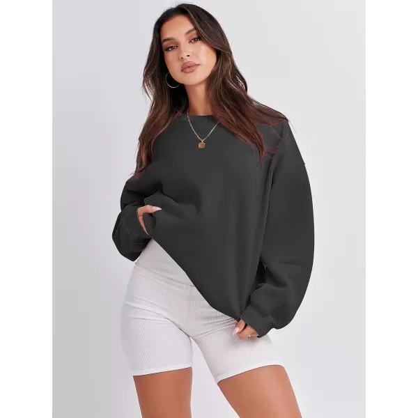 imageANRABESS Womens Long Sleeve Sweatshirt Casual Crewneck Loose Fit Pullover Hoodie Fleece Fall TopsBlack