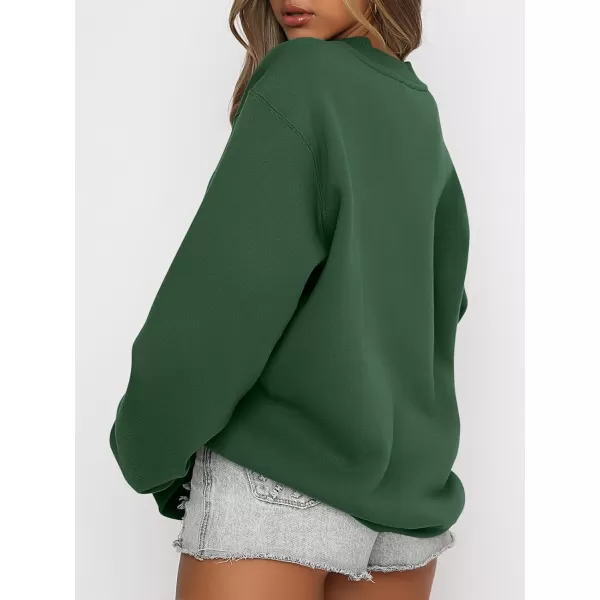 imageANRABESS Womens Long Sleeve Sweatshirt Casual Crewneck Loose Fit Pullover Hoodie Fleece Fall TopsDark Green