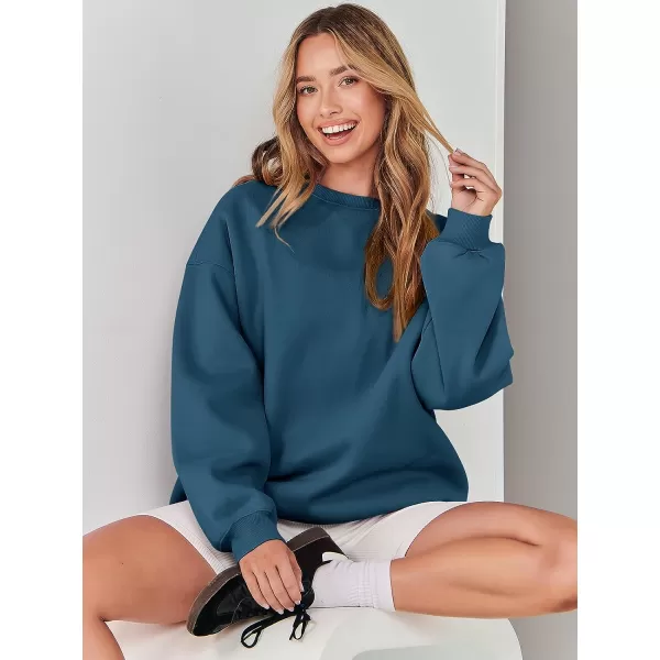 imageANRABESS Womens Long Sleeve Sweatshirt Casual Crewneck Loose Fit Pullover Hoodie Fleece Fall TopsDeep Blue