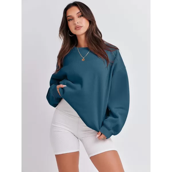 imageANRABESS Womens Long Sleeve Sweatshirt Casual Crewneck Loose Fit Pullover Hoodie Fleece Fall TopsDeep Blue
