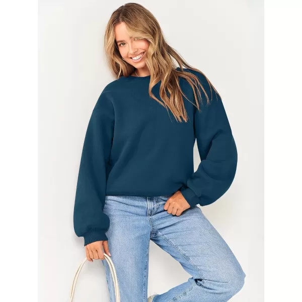 imageANRABESS Womens Long Sleeve Sweatshirt Casual Crewneck Loose Fit Pullover Hoodie Fleece Fall TopsDeep Blue