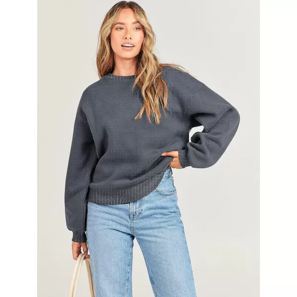 imageANRABESS Womens Long Sleeve Sweatshirt Casual Crewneck Loose Fit Pullover Hoodie Fleece Fall TopsDeep Gray