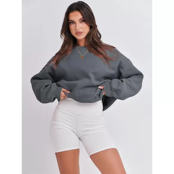 imageANRABESS Womens Long Sleeve Sweatshirt Casual Crewneck Loose Fit Pullover Hoodie Fleece Fall TopsDeep Gray