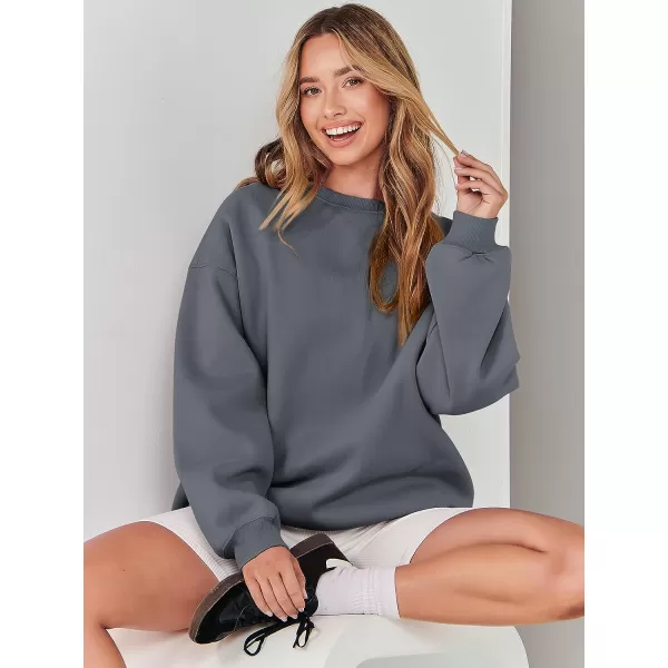 imageANRABESS Womens Long Sleeve Sweatshirt Casual Crewneck Loose Fit Pullover Hoodie Fleece Fall TopsDeep Gray