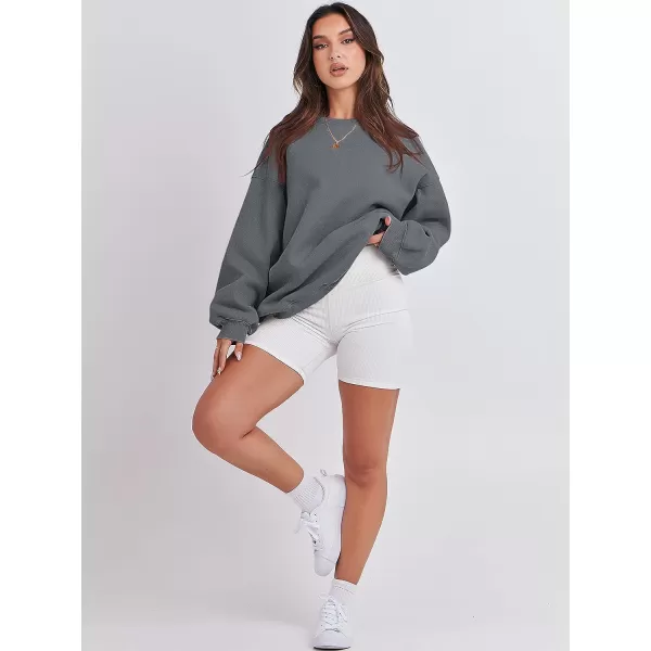 imageANRABESS Womens Long Sleeve Sweatshirt Casual Crewneck Loose Fit Pullover Hoodie Fleece Fall TopsDeep Gray