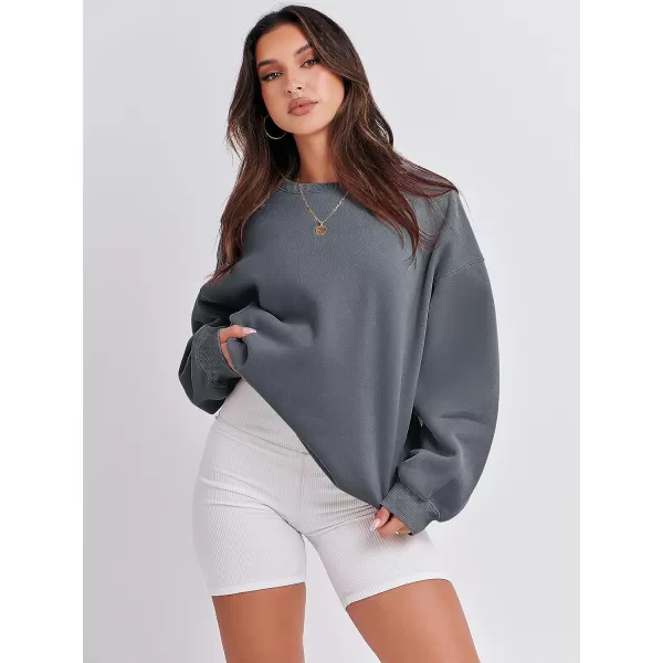 imageANRABESS Womens Long Sleeve Sweatshirt Casual Crewneck Loose Fit Pullover Hoodie Fleece Fall TopsDeep Gray