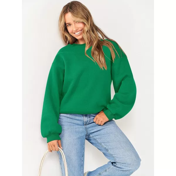 imageANRABESS Womens Long Sleeve Sweatshirt Casual Crewneck Loose Fit Pullover Hoodie Fleece Fall TopsGreen