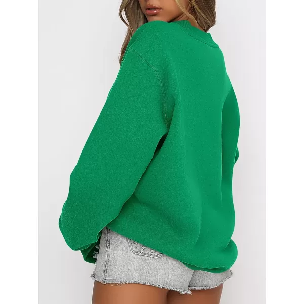 imageANRABESS Womens Long Sleeve Sweatshirt Casual Crewneck Loose Fit Pullover Hoodie Fleece Fall TopsGreen