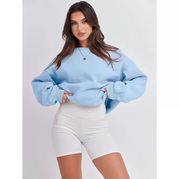 imageANRABESS Womens Long Sleeve Sweatshirt Casual Crewneck Loose Fit Pullover Hoodie Fleece Fall TopsLight Blue