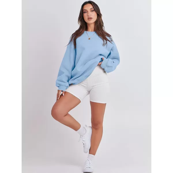 imageANRABESS Womens Long Sleeve Sweatshirt Casual Crewneck Loose Fit Pullover Hoodie Fleece Fall TopsLight Blue