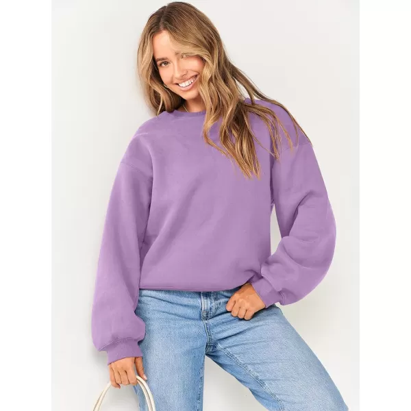imageANRABESS Womens Long Sleeve Sweatshirt Casual Crewneck Loose Fit Pullover Hoodie Fleece Fall TopsLight Purple