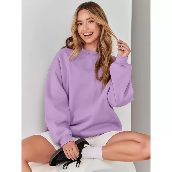 imageANRABESS Womens Long Sleeve Sweatshirt Casual Crewneck Loose Fit Pullover Hoodie Fleece Fall TopsLight Purple