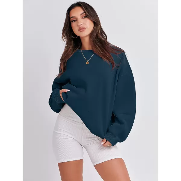 imageANRABESS Womens Long Sleeve Sweatshirt Casual Crewneck Loose Fit Pullover Hoodie Fleece Fall TopsNavy Blue