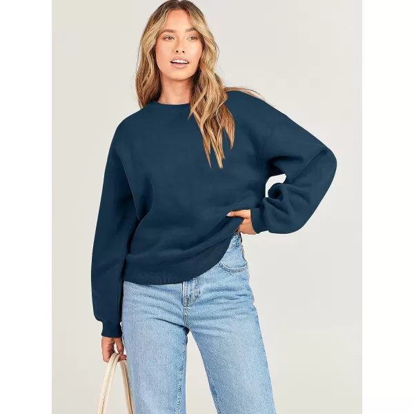 imageANRABESS Womens Long Sleeve Sweatshirt Casual Crewneck Loose Fit Pullover Hoodie Fleece Fall TopsNavy Blue