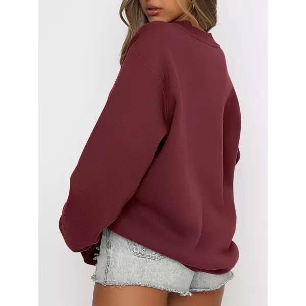 imageANRABESS Womens Long Sleeve Sweatshirt Casual Crewneck Loose Fit Pullover Hoodie Fleece Fall TopsRed