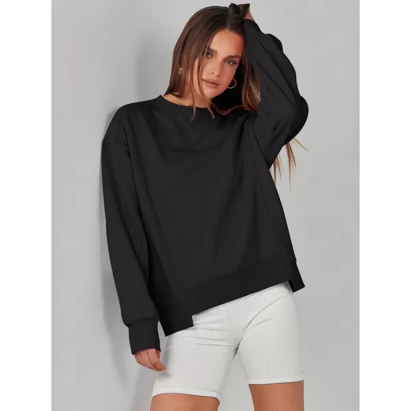 imageANRABESS Womens Long Sleeve Sweatshirt Crewneck Casual Cropped Pullover Top 2023 Winter Trendy ClothesBlack