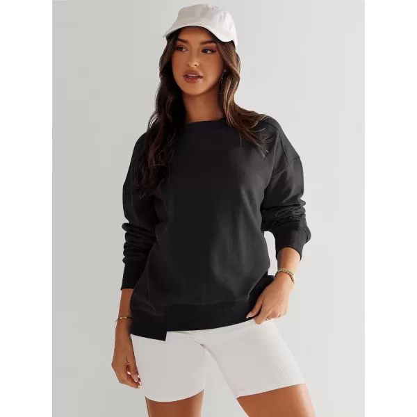 imageANRABESS Womens Long Sleeve Sweatshirt Crewneck Casual Cropped Pullover Top 2023 Winter Trendy ClothesBlack