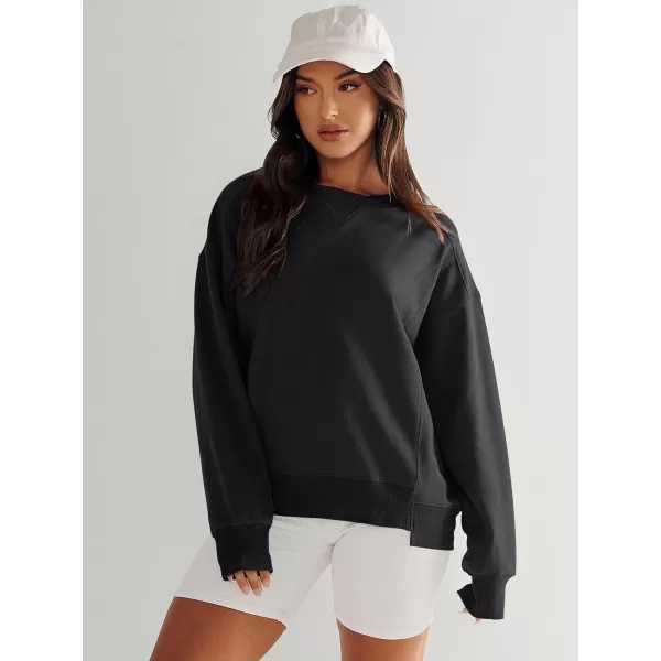 imageANRABESS Womens Long Sleeve Sweatshirt Crewneck Casual Cropped Pullover Top 2023 Winter Trendy ClothesBlack