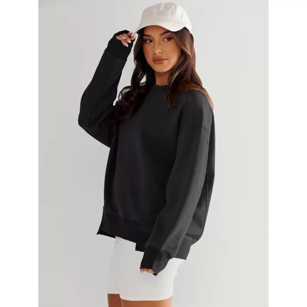 imageANRABESS Womens Long Sleeve Sweatshirt Crewneck Casual Cropped Pullover Top 2023 Winter Trendy ClothesBlack