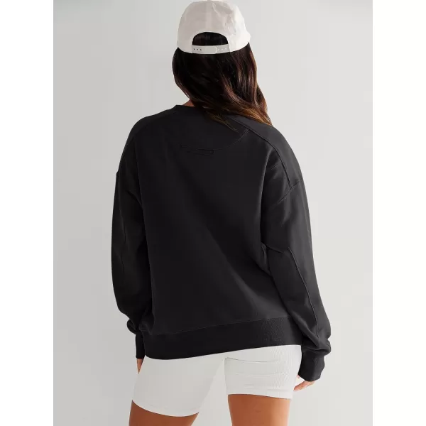 imageANRABESS Womens Long Sleeve Sweatshirt Crewneck Casual Cropped Pullover Top 2023 Winter Trendy ClothesBlack