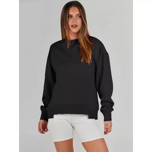 imageANRABESS Womens Long Sleeve Sweatshirt Crewneck Casual Cropped Pullover Top 2023 Winter Trendy ClothesBlack