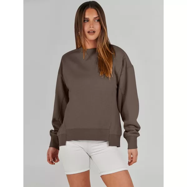 imageANRABESS Womens Long Sleeve Sweatshirt Crewneck Casual Cropped Pullover Top 2023 Winter Trendy ClothesBrown