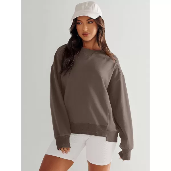 imageANRABESS Womens Long Sleeve Sweatshirt Crewneck Casual Cropped Pullover Top 2023 Winter Trendy ClothesBrown