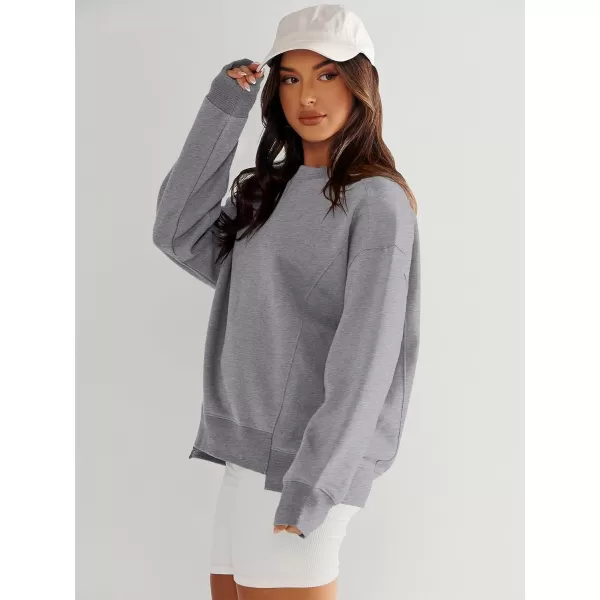 imageANRABESS Womens Long Sleeve Sweatshirt Crewneck Casual Cropped Pullover Top 2023 Winter Trendy ClothesGrey