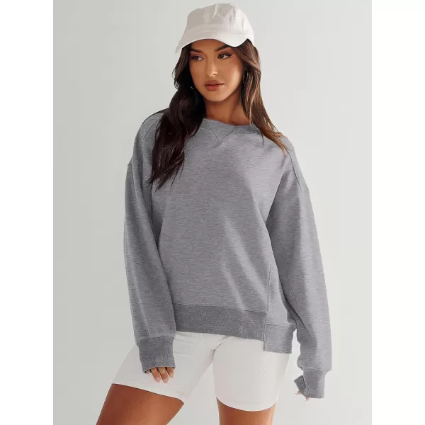 imageANRABESS Womens Long Sleeve Sweatshirt Crewneck Casual Cropped Pullover Top 2023 Winter Trendy ClothesGrey