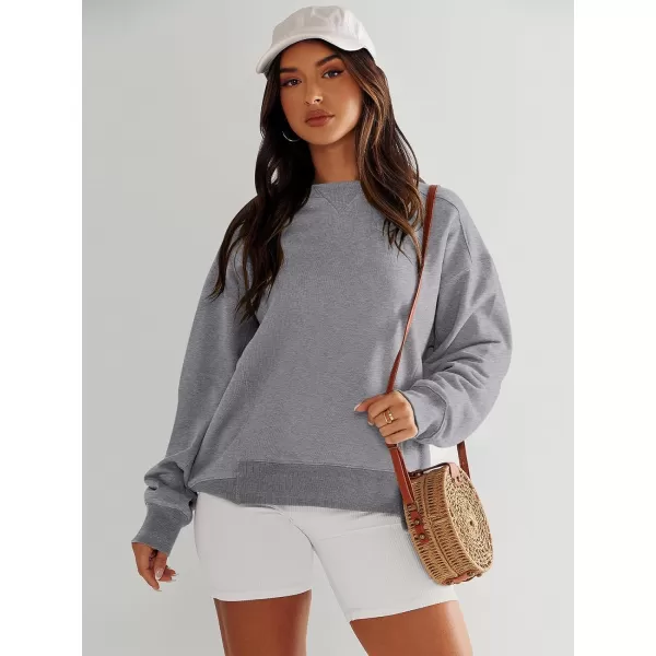 imageANRABESS Womens Long Sleeve Sweatshirt Crewneck Casual Cropped Pullover Top 2023 Winter Trendy ClothesGrey
