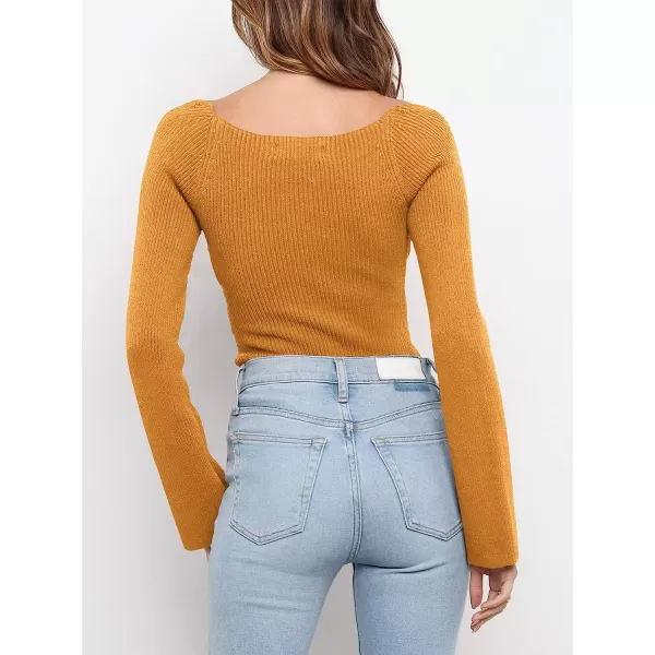 imageANRABESS Womens Long Sleeve Sweetheart Neck Stretch Ribbed Knit Slim Fit Crop Sweater Top 657yumihuangS YellowANRABESS Womens Long Sleeve Sweetheart Neck Stretch Ribbed Knit Slim Fit Crop Sweater Top 657yumihuangS Yellow