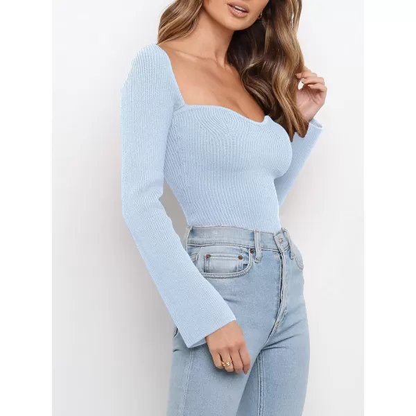 imageANRABESS Womens Long Sleeve Sweetheart Neck Sweater Stretch Ribbed Knit Slim Fit Solid Crop Pullover TopsBlue