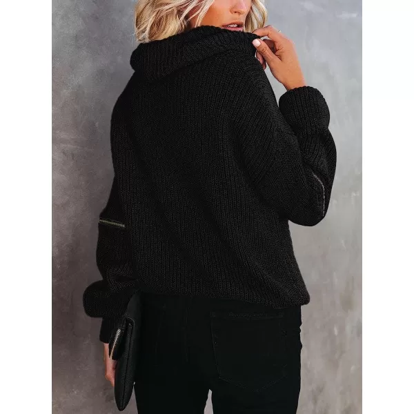 imageANRABESS Womens Long Sleeve Turtleneck Chunky Knit Loose Oversized Sweater Pullover Jumper Tops01black