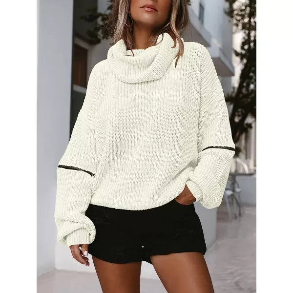 imageANRABESS Womens Long Sleeve Turtleneck Chunky Knit Loose Oversized Sweater Pullover Jumper Tops02white