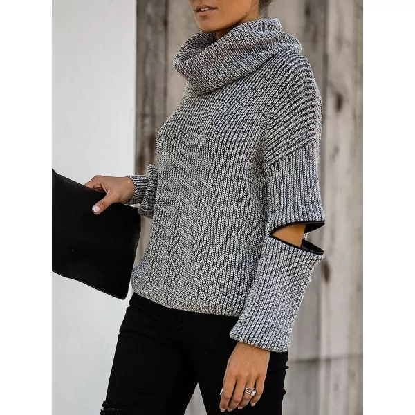 imageANRABESS Womens Long Sleeve Turtleneck Chunky Knit Loose Oversized Sweater Pullover Jumper Tops03gray