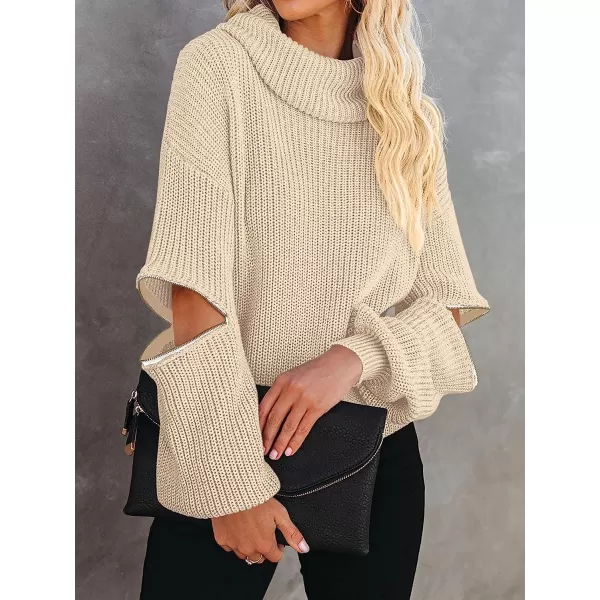 imageANRABESS Womens Long Sleeve Turtleneck Chunky Knit Loose Oversized Sweater Pullover Jumper Tops04apricot