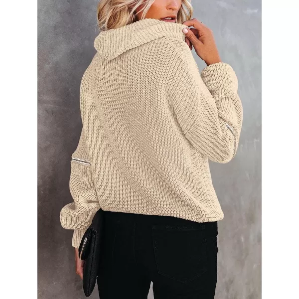 imageANRABESS Womens Long Sleeve Turtleneck Chunky Knit Loose Oversized Sweater Pullover Jumper Tops04apricot