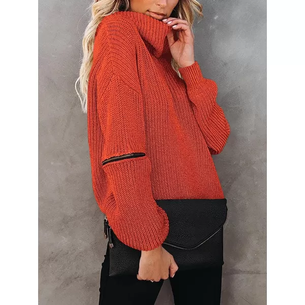 imageANRABESS Womens Long Sleeve Turtleneck Chunky Knit Loose Oversized Sweater Pullover Jumper Tops05rust