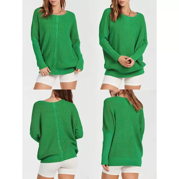 imageANRABESS Womens Long Sleeve Waffle Knit Sweater Button Down Open Front Casual Cardigan amp Detached TurtleneckGreen