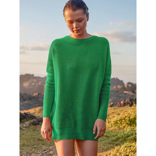 imageANRABESS Womens Long Sleeve Waffle Knit Sweater Button Down Open Front Casual Cardigan amp Detached TurtleneckGreen