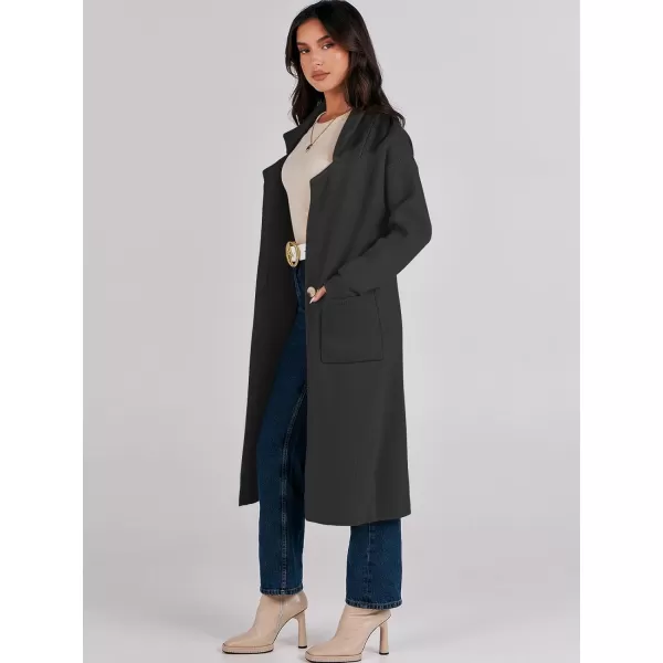 imageANRABESS Womens Long Sweater Coats Open Front Knit Cardigans Long Sleeve Lapel Oversized Fall Winter Coatigan JacketsBlack