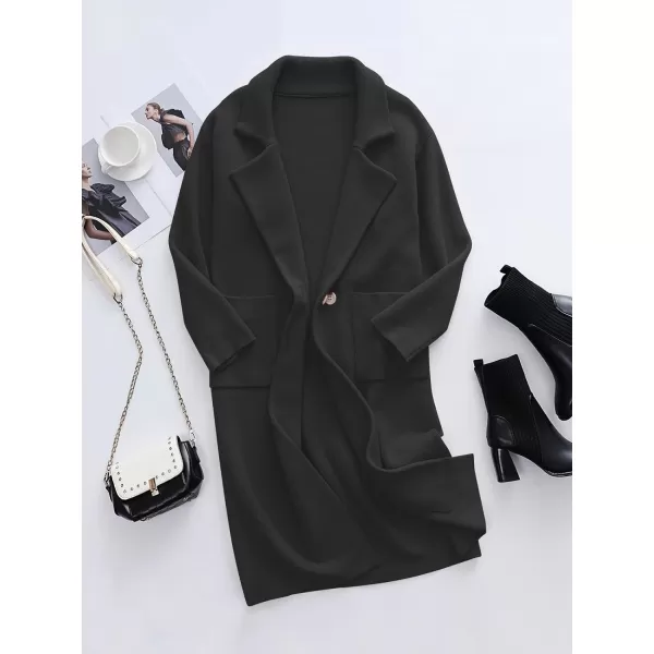 imageANRABESS Womens Long Sweater Coats Open Front Knit Cardigans Long Sleeve Lapel Oversized Fall Winter Coatigan JacketsBlack