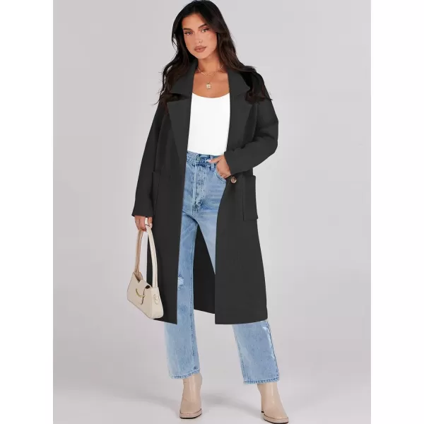 imageANRABESS Womens Long Sweater Coats Open Front Knit Cardigans Long Sleeve Lapel Oversized Fall Winter Coatigan JacketsBlack