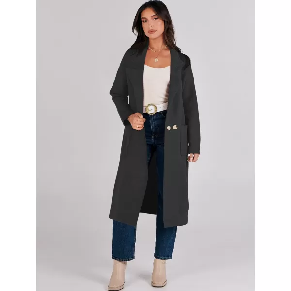 imageANRABESS Womens Long Sweater Coats Open Front Knit Cardigans Long Sleeve Lapel Oversized Fall Winter Coatigan JacketsBlack
